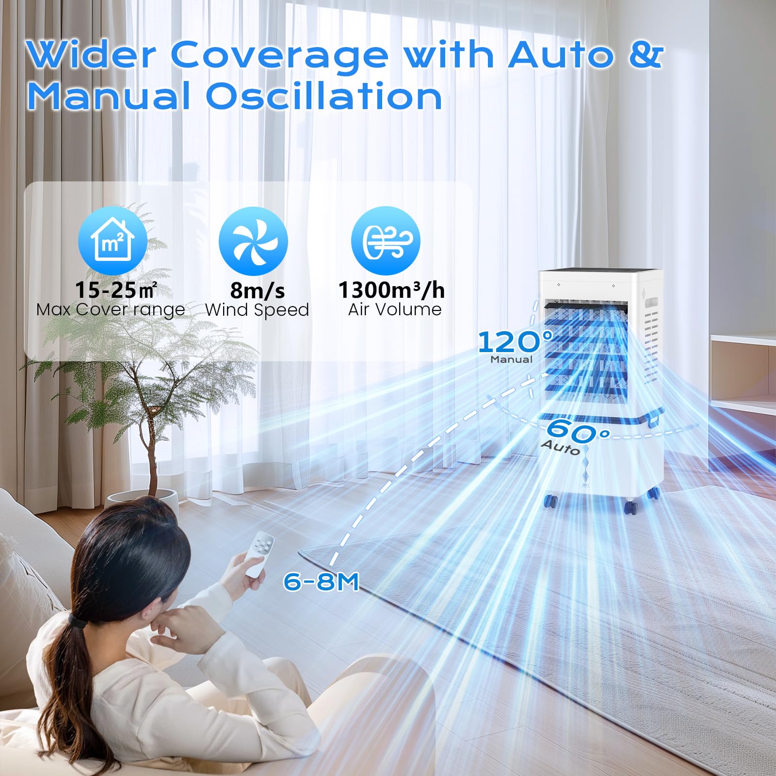 Mobile Evaporative Cooler with 12L Tank & Remote
