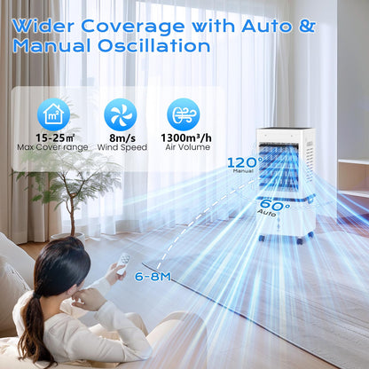 Mobile Evaporative Cooler with 12L Tank & Remote