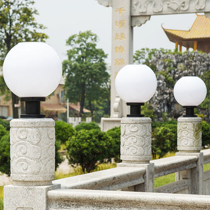 Modern Stainless Steel Globe Fence Post Light Fixture