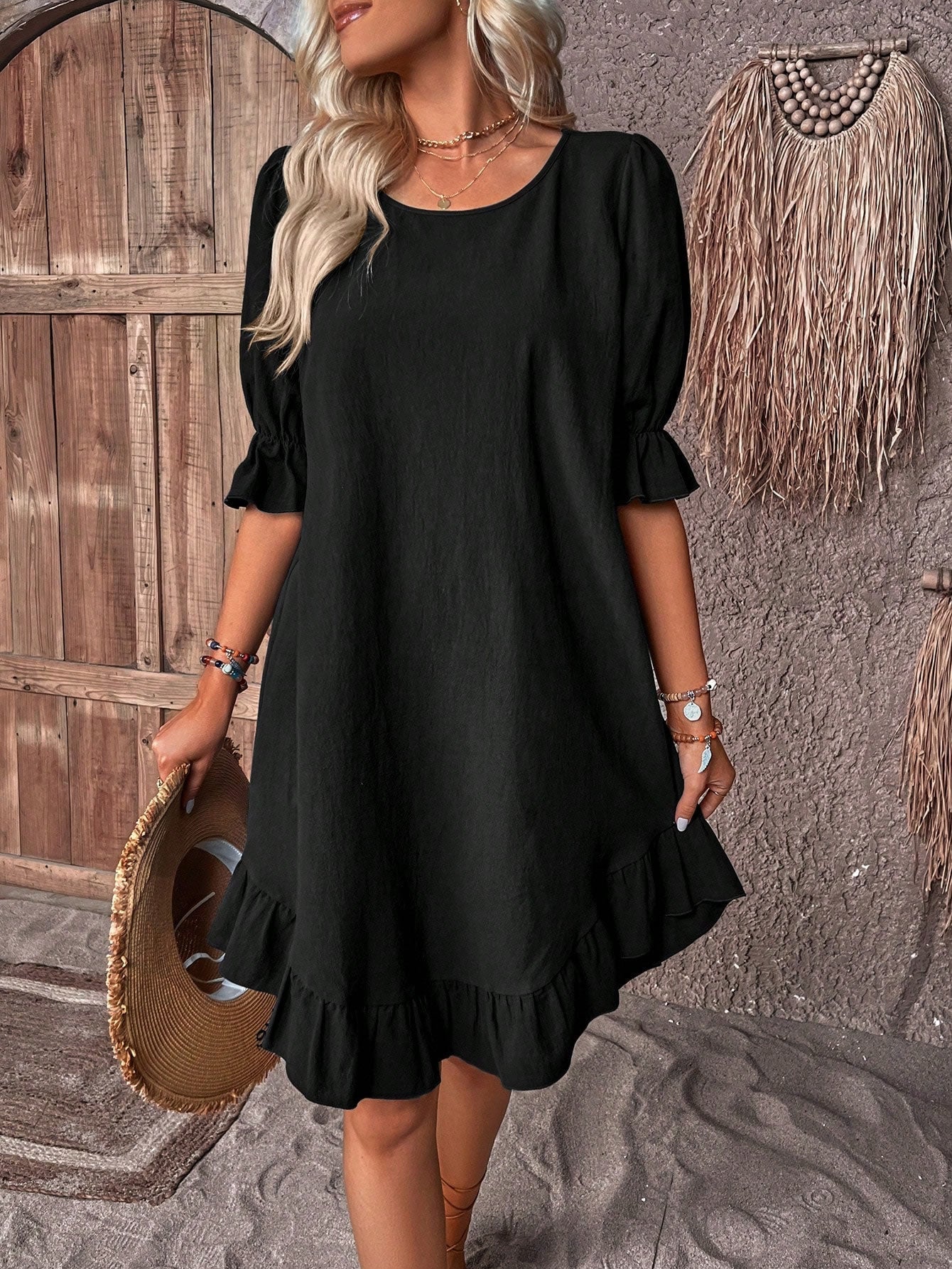 Image of Morgan | Women's Ruffle A-Line Mini Dress