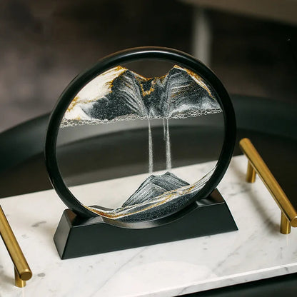 Moving Sand Art Frame with Soothing Sandscapes Hourglass Decorative Accent