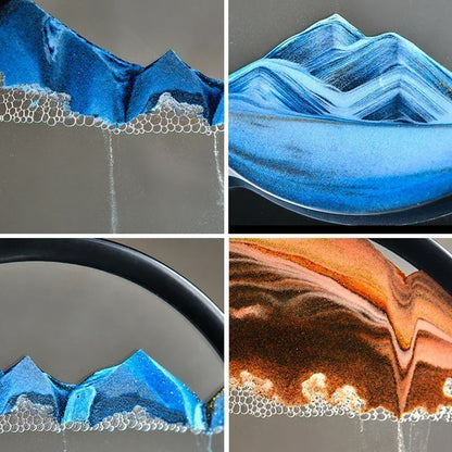 Moving Sand Art Frame with Soothing Sandscapes Hourglass Decorative Accent