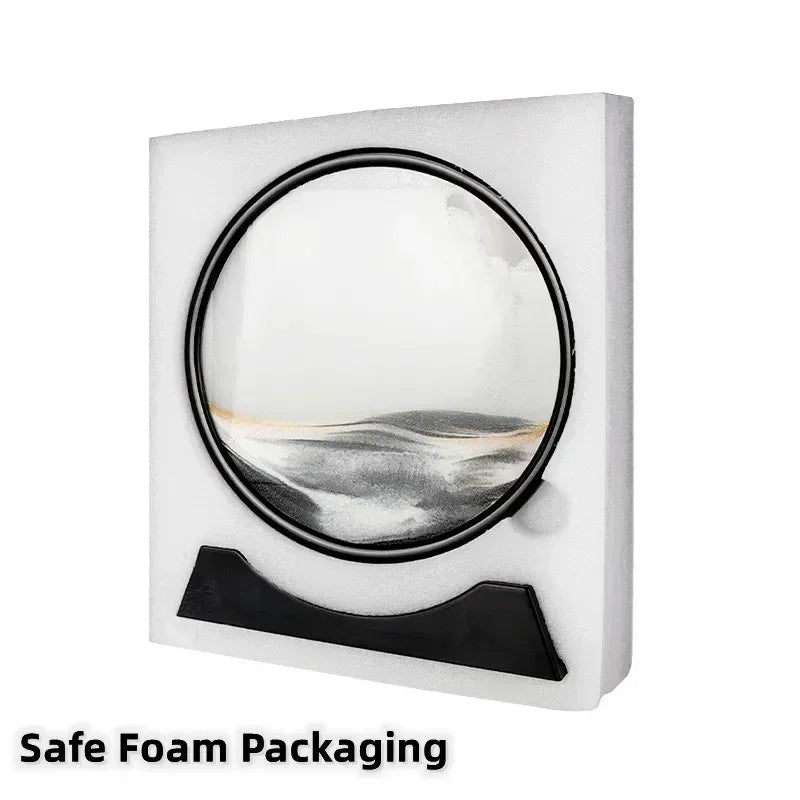 Moving Sand Art Frame with Soothing Sandscapes Hourglass Decorative Accent