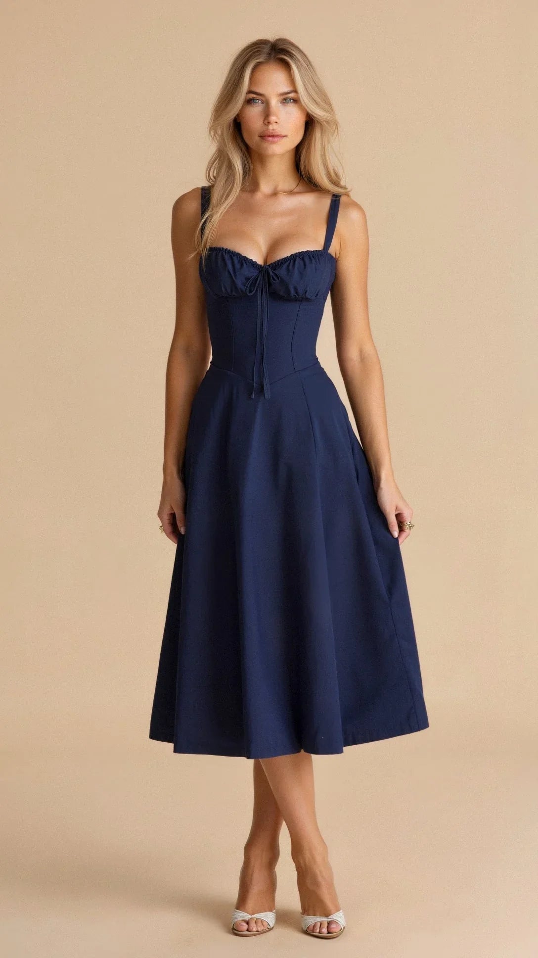 Nora | Elegant Floral Bustier Midriff Waist Shaper Dress - Image 7