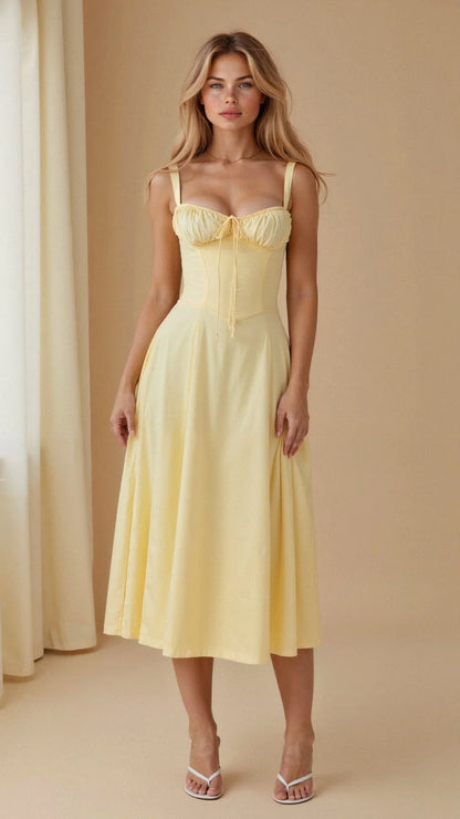 Nora | Elegant Floral Bustier Midriff Waist Shaper Dress - Image 6