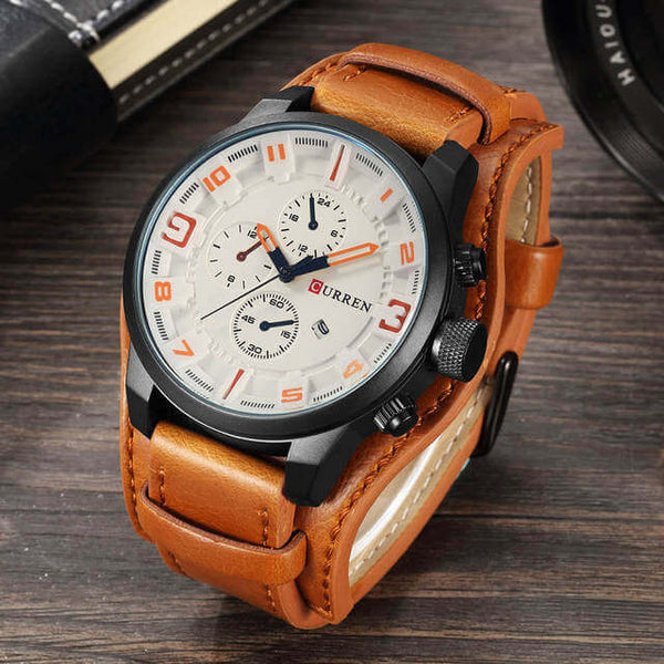 Multifunction Chronograph Watch with Date Display