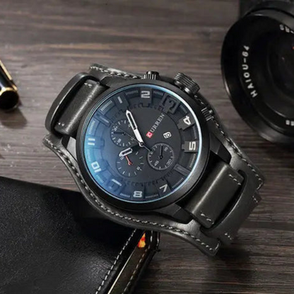 Multifunction Chronograph Watch with Date Display