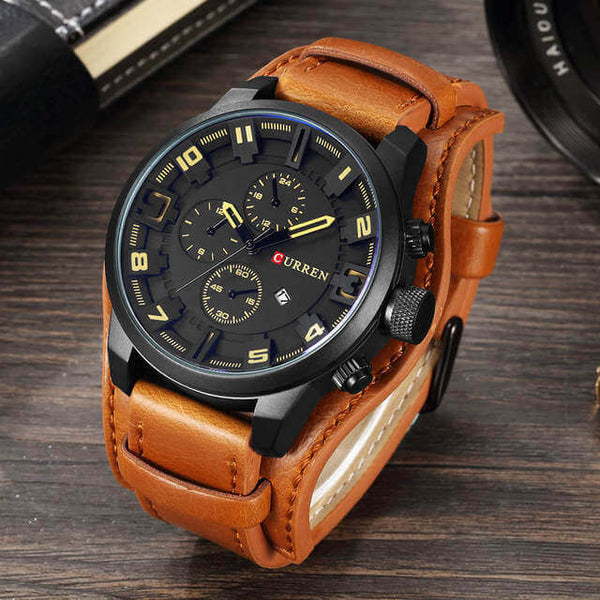Multifunction Chronograph Watch with Date Display