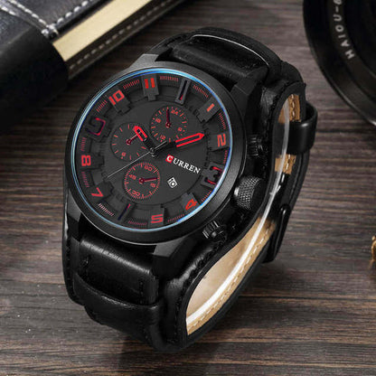 Multifunction Chronograph Watch with Date Display