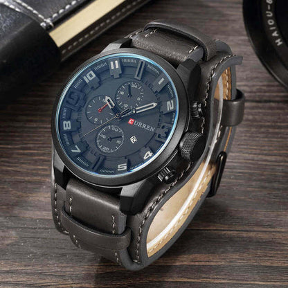 Multifunction Chronograph Watch with Date Display