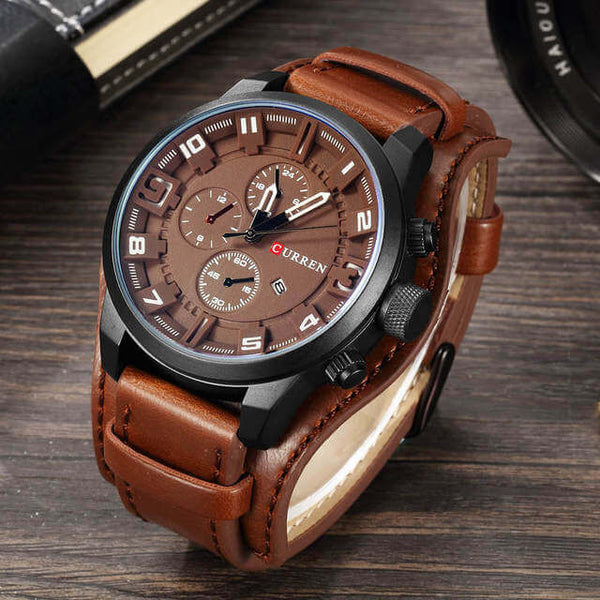 Multifunction Chronograph Watch with Date Display