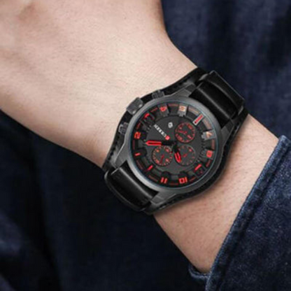Multifunction Chronograph Watch with Date Display