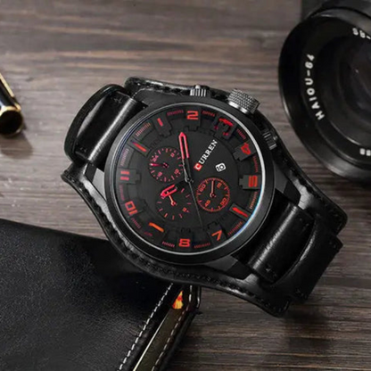Multifunction Chronograph Watch with Date Display