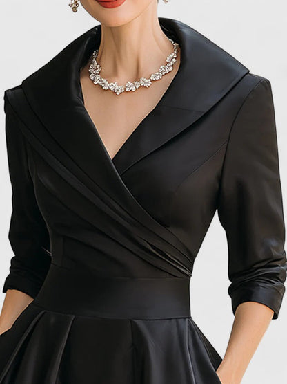 Image of Nadia | Women's V-Neck A-Line Midi Dress