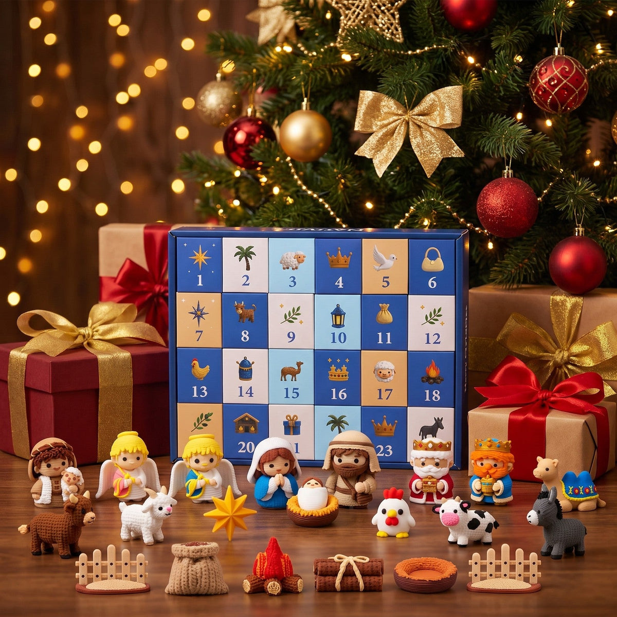 Nativity Advent Calendar, 24 3D Printed Figures for the Christmas Story
