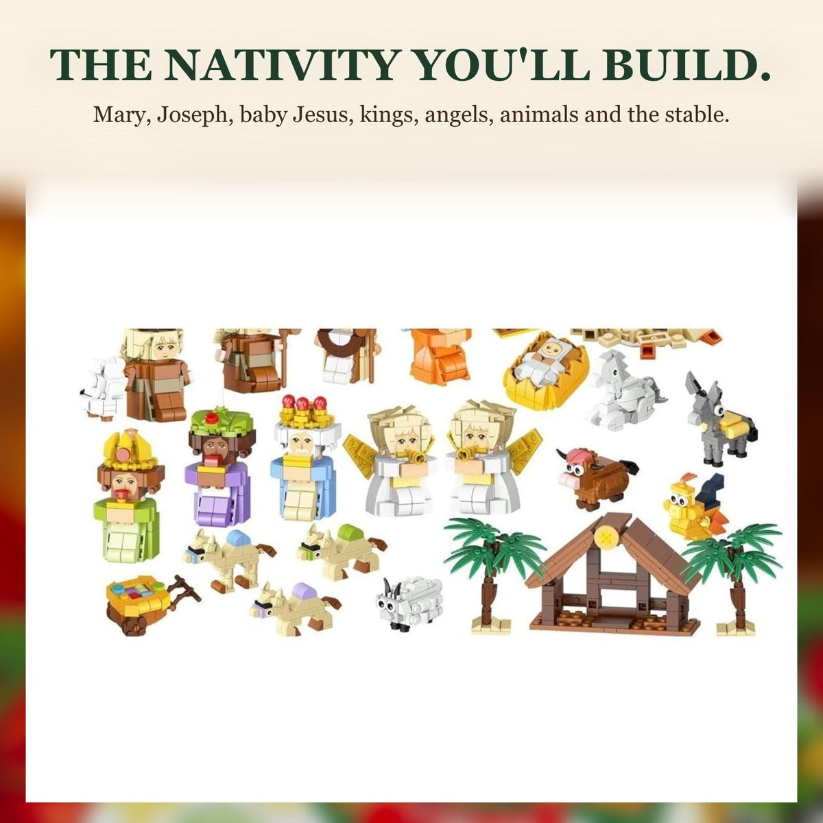 Nativity Scene Advent Calendar, 1495-Piece Brick Set in 24 Boxes