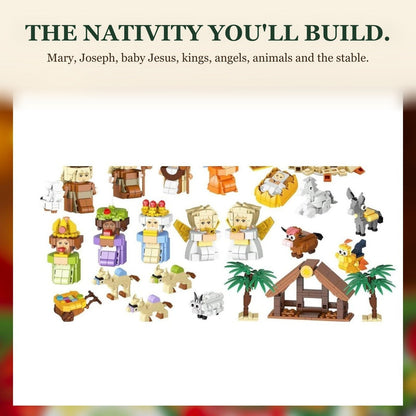 Nativity Scene Advent Calendar, 1495-Piece Brick Set in 24 Boxes