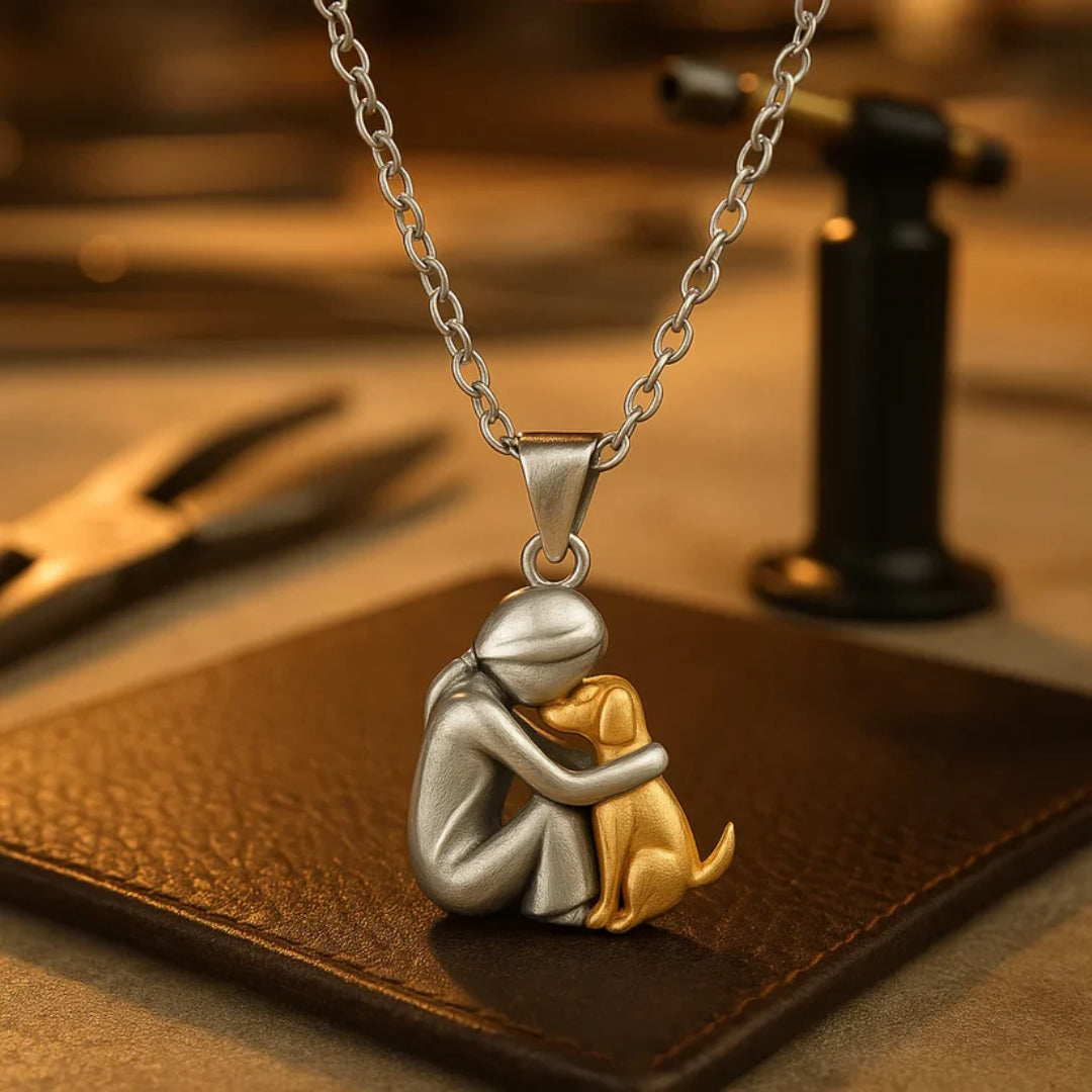 Necklace - Heart and Dog Pendant for Animal Lovers