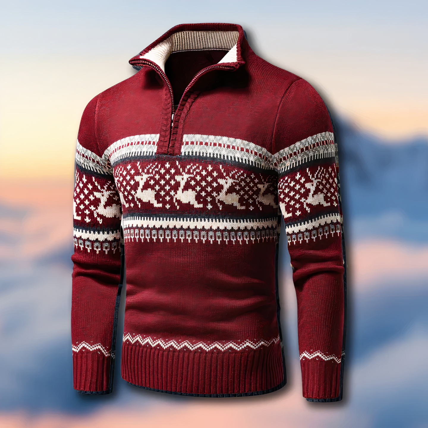 Niels | Men's Quarter-Zip Fair Isle Sweater