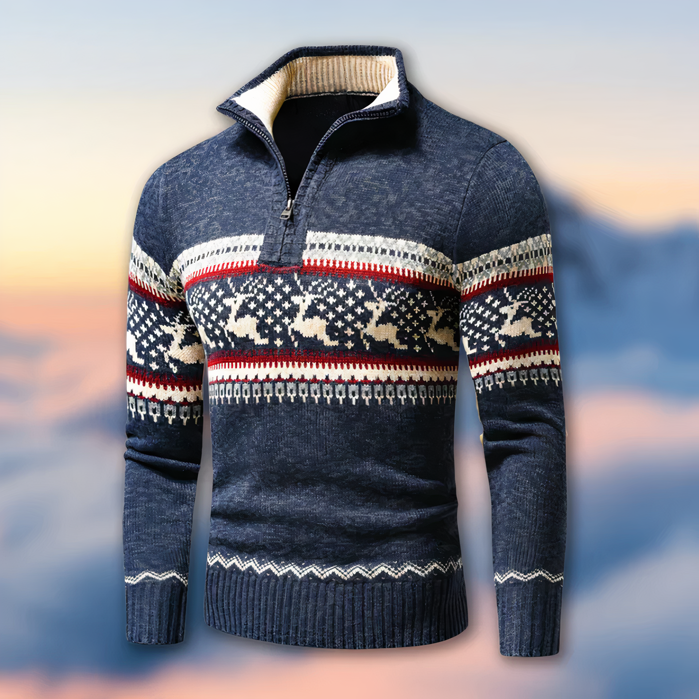 Niels | Men's Quarter-Zip Fair Isle Sweater