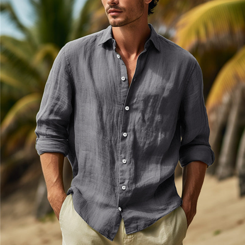 Leonard | Stylish William Linen Long Sleeve Shirt for Men - Image 1