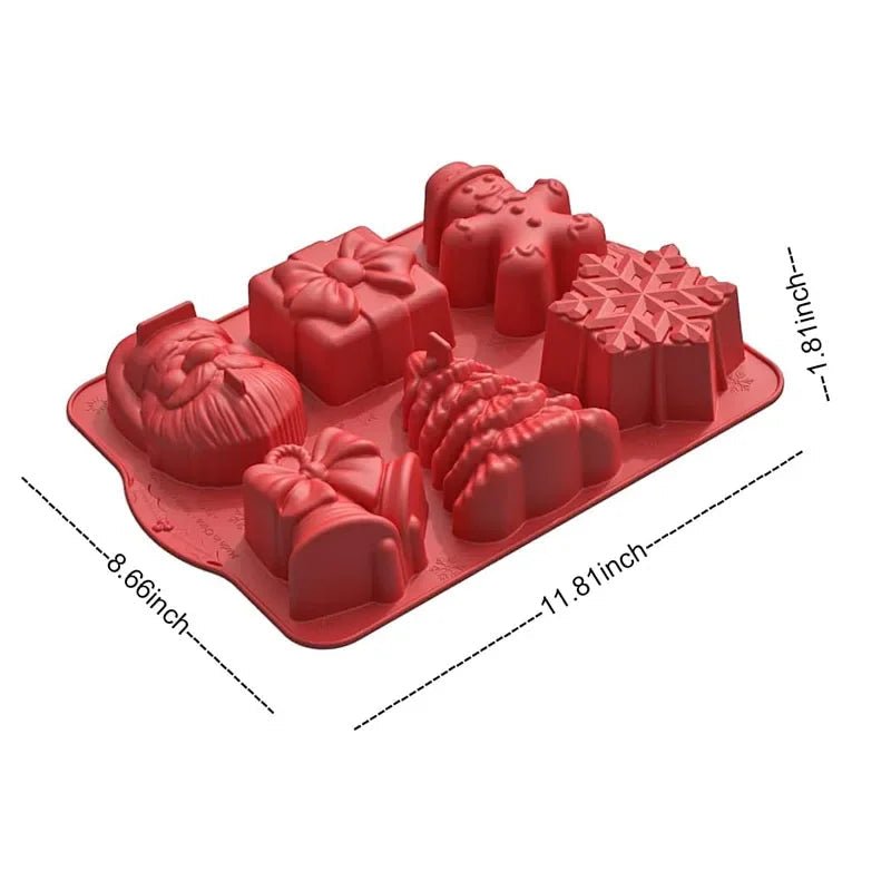 Nonstick Christmas Cookie Molds — Santa, Snowman, and Tree Shapes