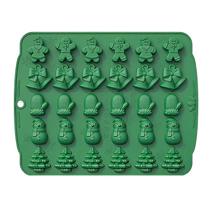 Nonstick Christmas Cookie Molds — Santa, Snowman, and Tree Shapes