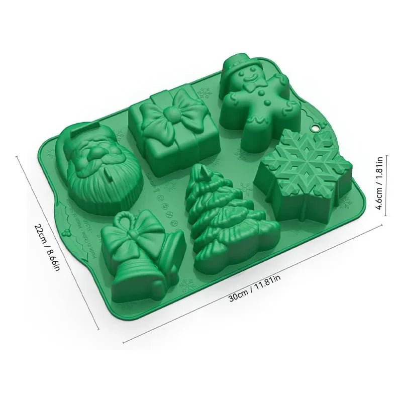 Nonstick Christmas Cookie Molds — Santa, Snowman, and Tree Shapes