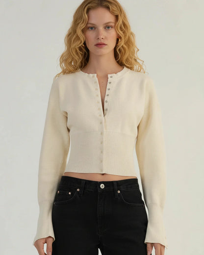Nora | Women's Long-Sleeved Cropped Cardigan