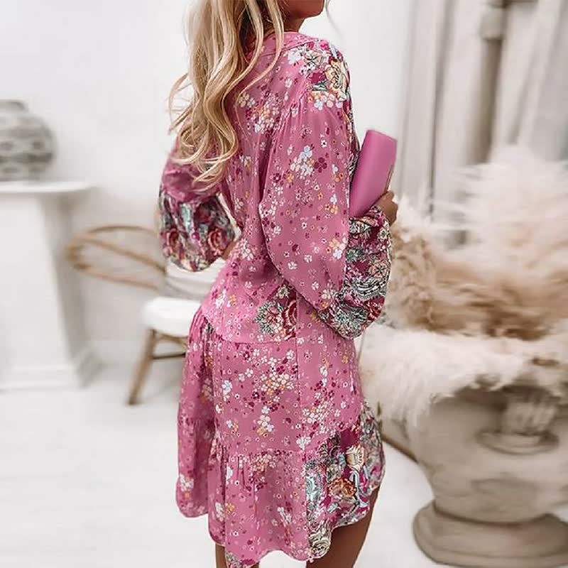 Image of Olivia | Women's Long Sleeve Tiered Mini Dress