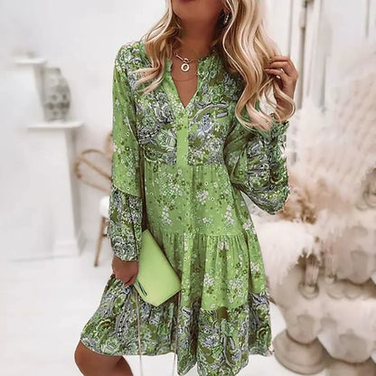 Image of Olivia | Women's Long Sleeve Tiered Mini Dress