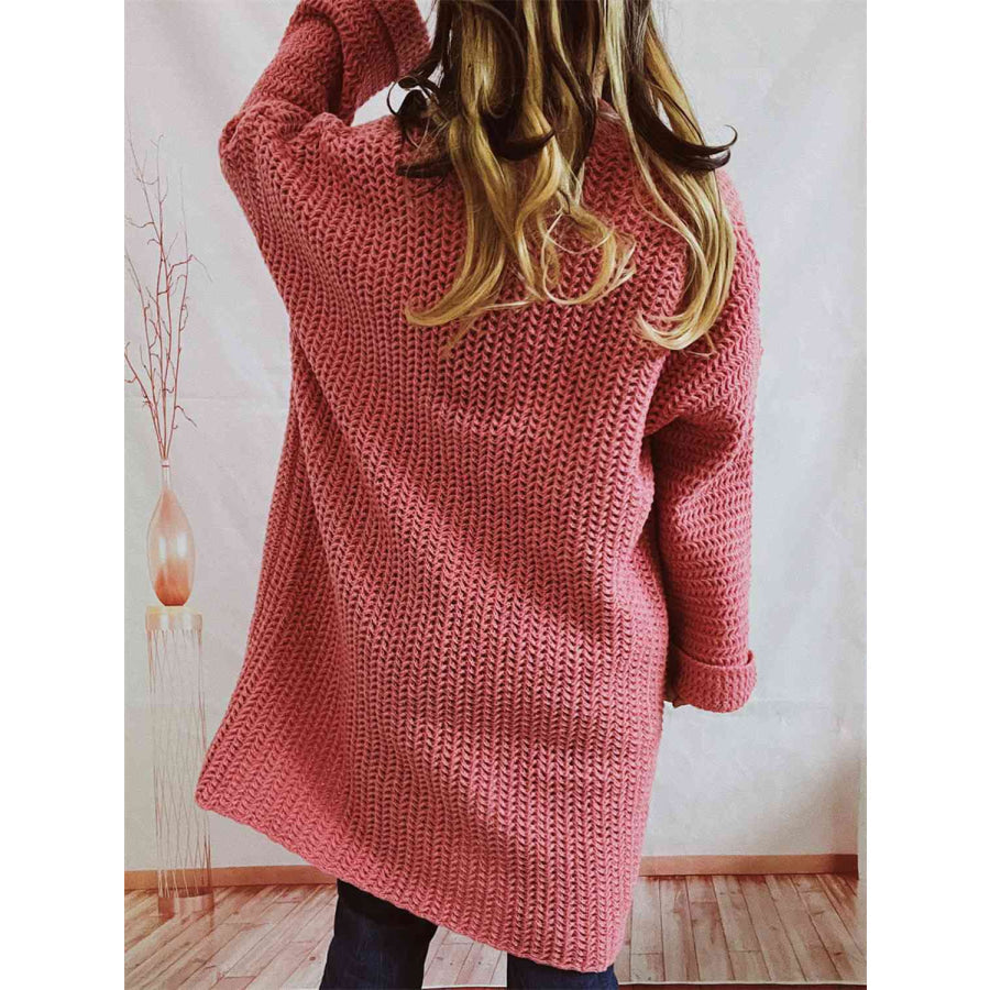 Nora | Women's Oversized Knit Open Front Long Cardigan - Image 2