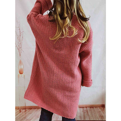 Nora | Women's Oversized Knit Open Front Long Cardigan - Image 2