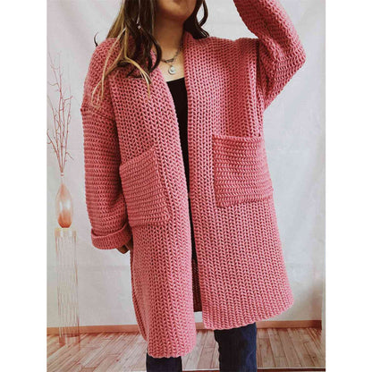 Nora | Women's Oversized Knit Open Front Long Cardigan - Image 3