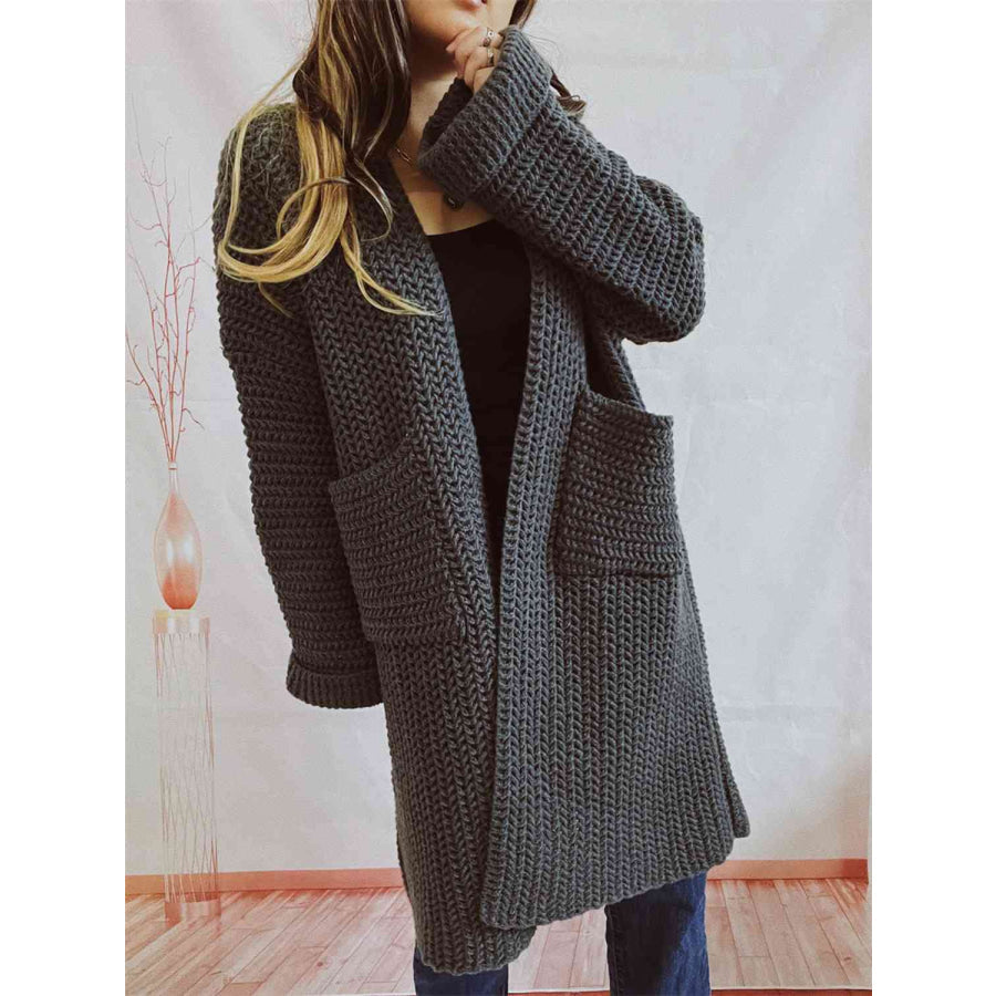 Nora | Women's Oversized Knit Open Front Long Cardigan - Image 10