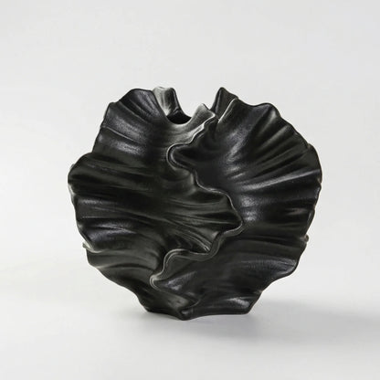 Organically Shaped Decorative Vase with Wave Texture