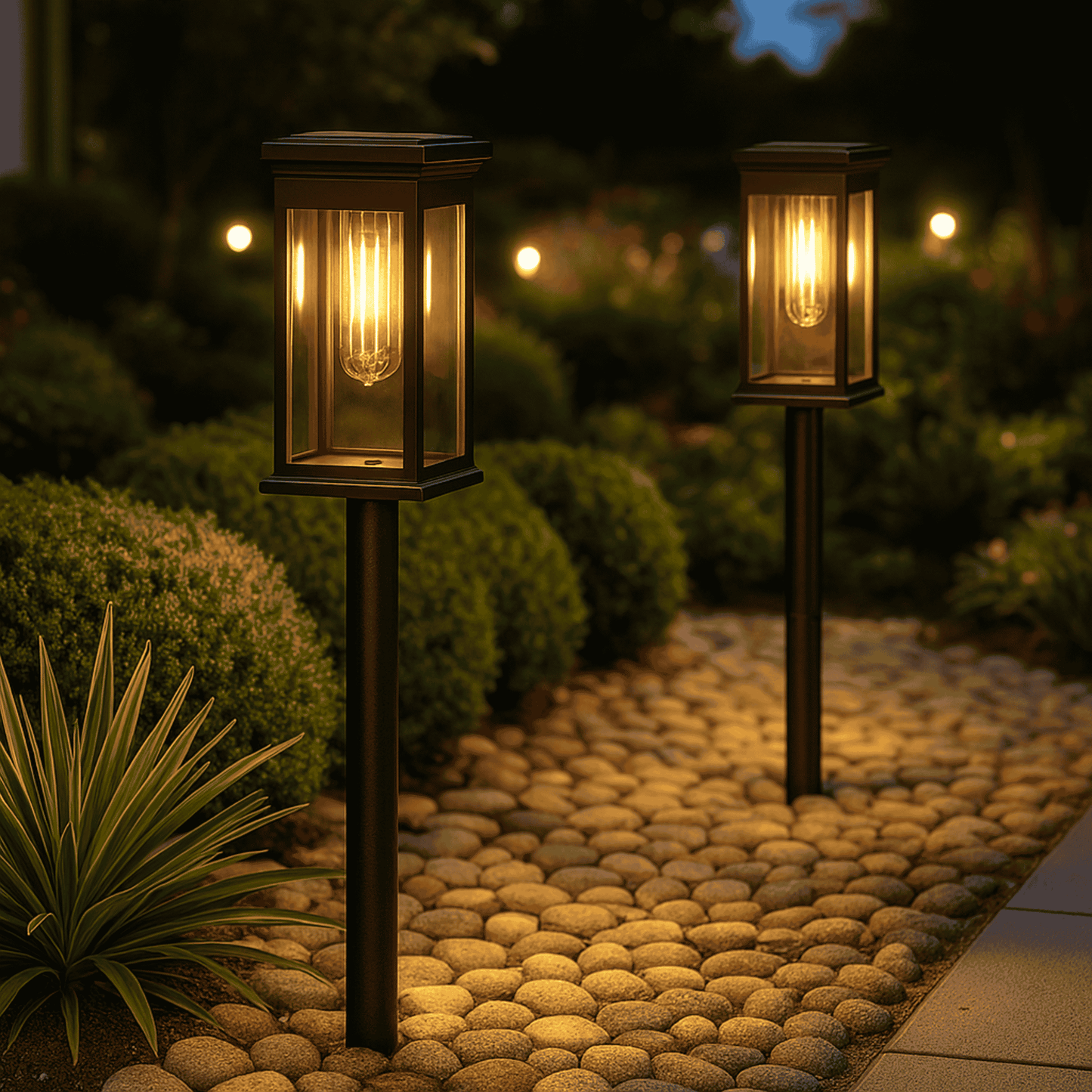 Outdoor ABS Solar LED Lantern Pathway Light