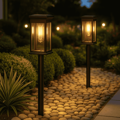Outdoor ABS Solar LED Lantern Pathway Light