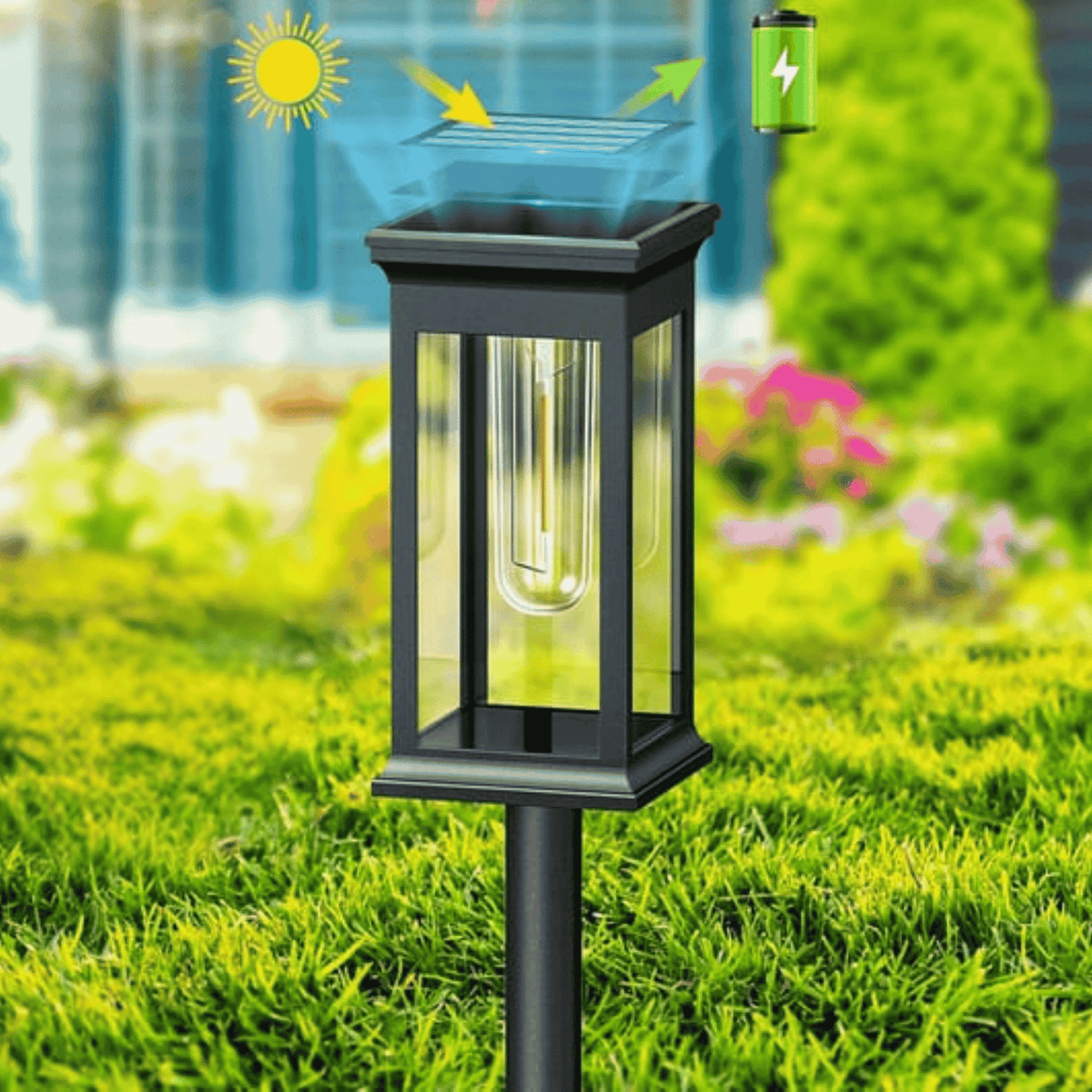 Outdoor ABS Solar LED Lantern Pathway Light