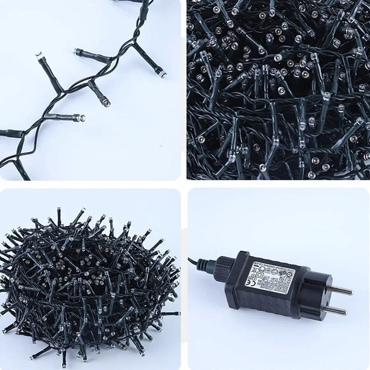 Outdoor Christmas Lights - Warm White Cluster Lights with 8 Modes