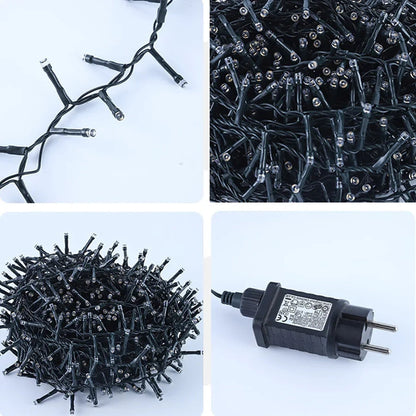 Outdoor Christmas Lights - Warm White Cluster Lights with 8 Modes
