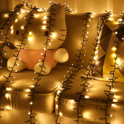 Outdoor Christmas Lights - Warm White Cluster Lights with 8 Modes