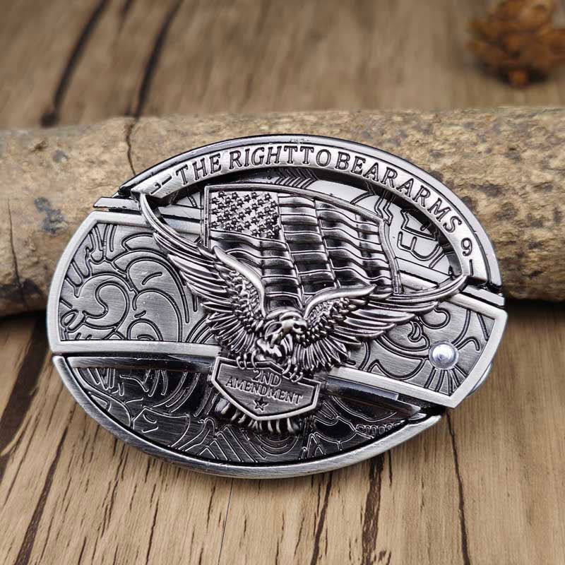 Oval Metal Cowboy Belt Buckle