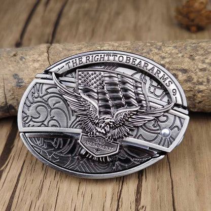 Oval Metal Cowboy Belt Buckle