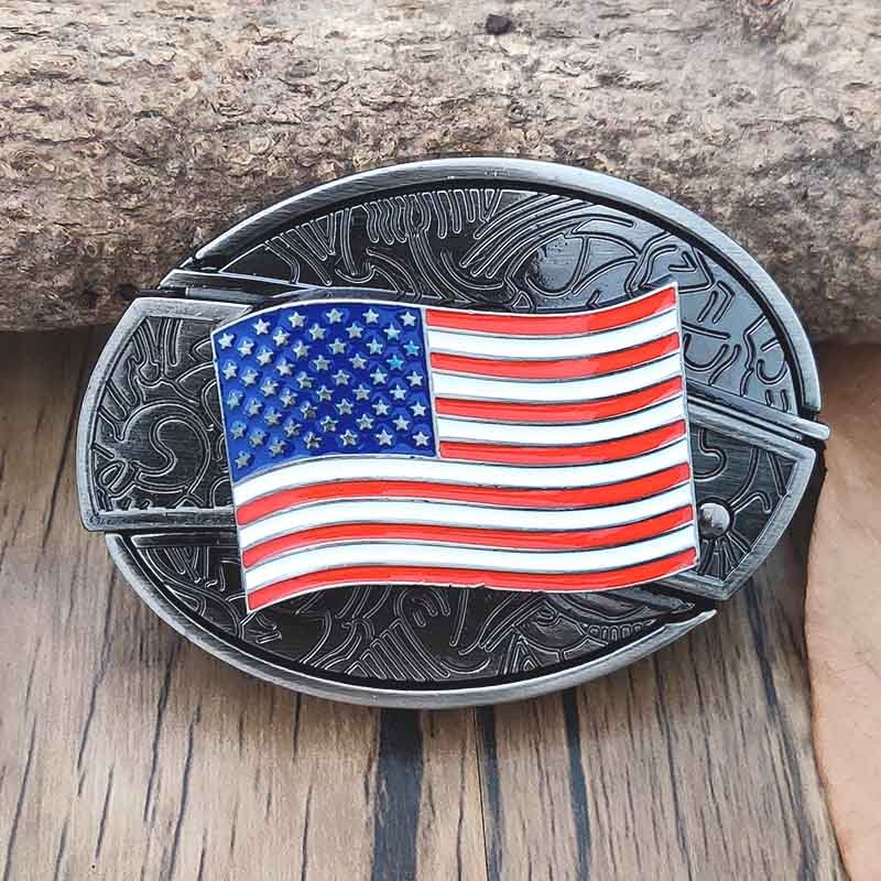 Oval Metal Cowboy Belt Buckle