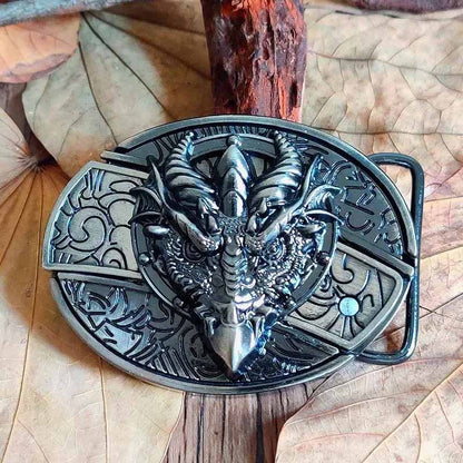 Oval Metal Cowboy Belt Buckle