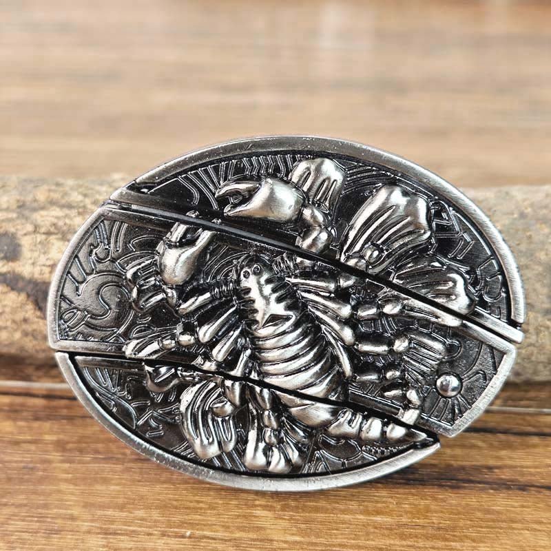 Oval Metal Cowboy Belt Buckle