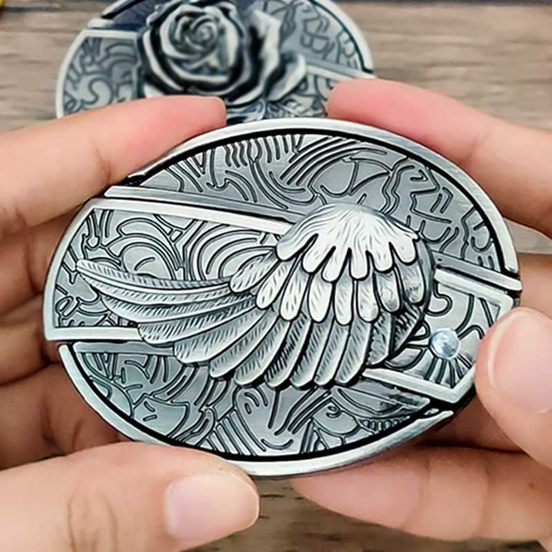Oval Metal Cowboy Belt Buckle