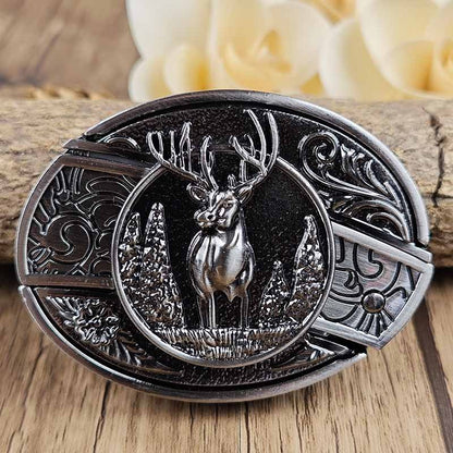 Oval Metal Cowboy Belt Buckle