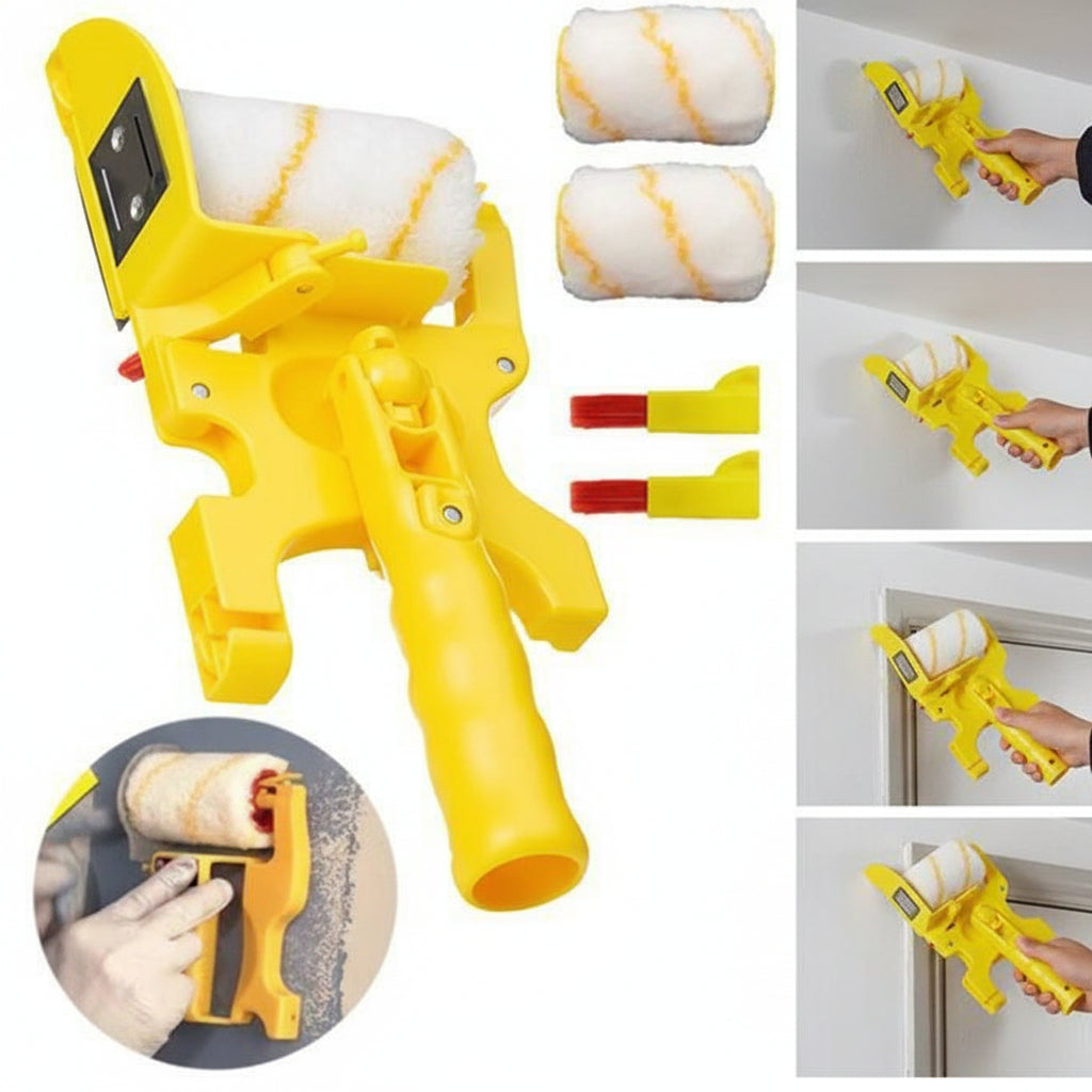Paint Roller Edger Tool - Tape-Free Baseboard and Crown Molding Guide